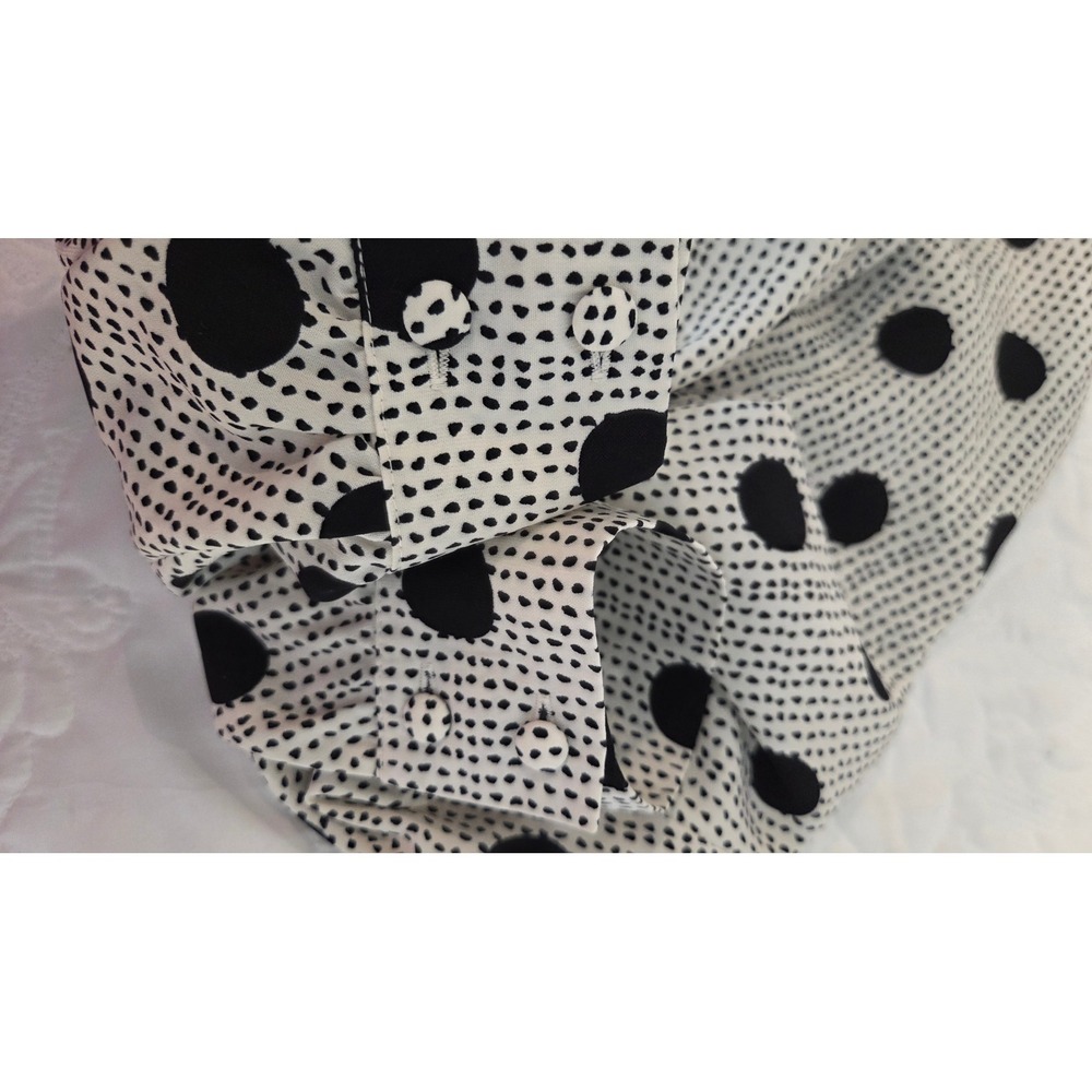 Primark Polka Dot Tie Front V Neck Long Sleeve Blouse Top Women Size 14 Modern - Picture 8 of 10